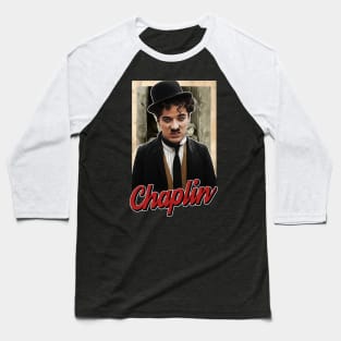 Charlie Chaplin Inspired Design Baseball T-Shirt